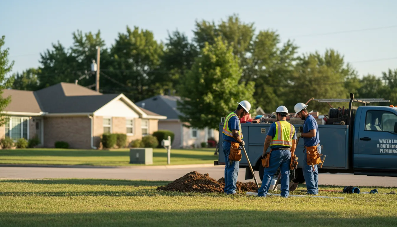 Residential water line and bathroom plumbing service in North Kingsville, OH